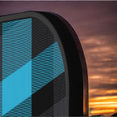 Raquette De Pickleball Monogramme en plastique turquoise foncé et noir de