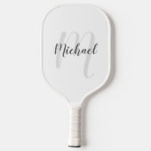 Raquette De Pickleball Monogramme et nom de script moderne personnalisé (Verso)