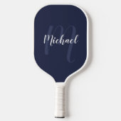 Raquette De Pickleball Monogramme et nom de script moderne personnalisé (Verso)