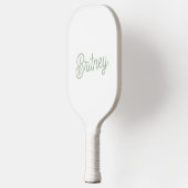 Raquette De Pickleball Monogramme et nom personnalisés de Sage Vert moder (Gauche)