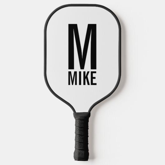 Raquette De Pickleball Monogramme et nom personnalisés modernes (Verso)