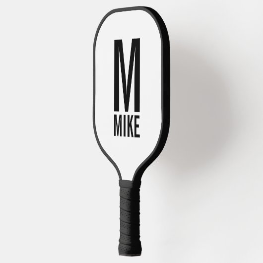 Raquette De Pickleball Monogramme et nom personnalisés modernes (Gauche)