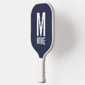 Raquette De Pickleball Monogramme et nom personnalisés modernes (Gauche)