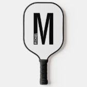 Raquette De Pickleball Monogramme et nom personnalisés modernes (Recto)