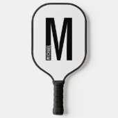 Raquette De Pickleball Monogramme et nom personnalisés modernes (Verso)