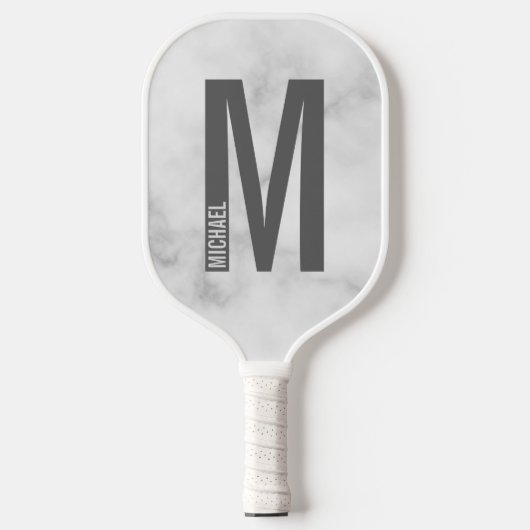 Raquette De Pickleball Monogramme et nom personnalisés modernes (Recto)