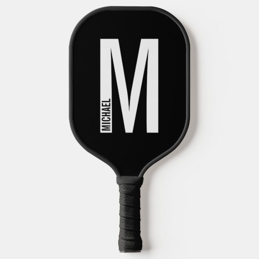 Raquette De Pickleball Monogramme et nom personnalisés modernes (Recto)