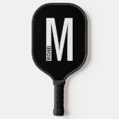 Raquette De Pickleball Monogramme et nom personnalisés modernes (Verso)
