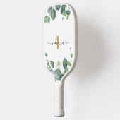 Raquette De Pickleball Monogramme Eucalyptus Initial Botanique Nom (Gauche)