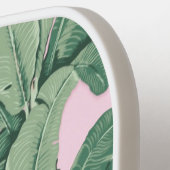 Raquette De Pickleball Monogramme Feuille de banane tropicale | Tracées (Détail gauche)