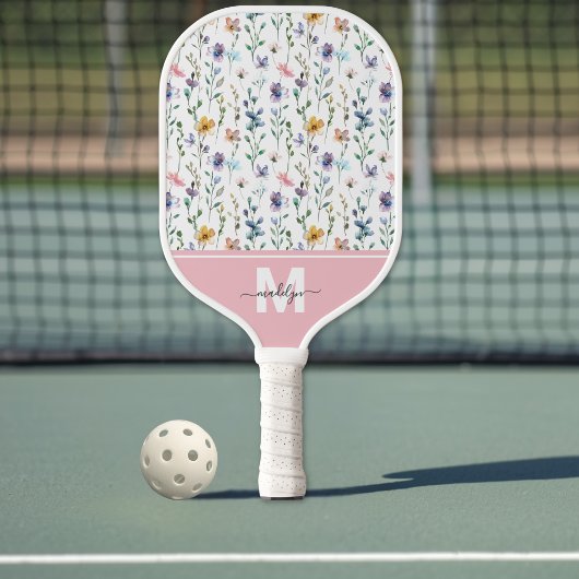 Raquette De Pickleball Monogramme Fleur Sauvage