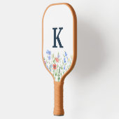 Raquette De Pickleball Monogramme Fleur sauvage aquarelle (Gauche)
