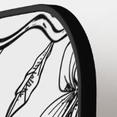 Raquette De Pickleball Monogramme floral noir et blanc moderne (Détail gauche)