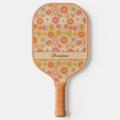 Raquette De Pickleball Monogramme floral rétro personnalisé (Recto)