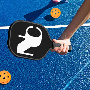 Raquette De Pickleball Monogramme Gras de chevauchement Initiales Noir et