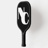 Raquette De Pickleball Monogramme Gras de chevauchement Initiales Noir et (Gauche)