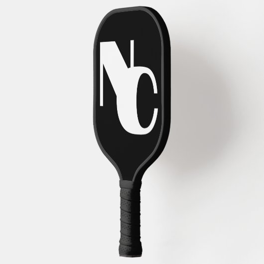 Raquette De Pickleball Monogramme Gras de chevauchement Initiales Noir et (Gauche)