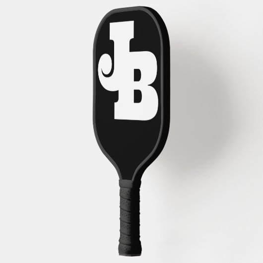 Raquette De Pickleball Monogramme Gras double initial noir et blanc (Gauche)