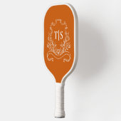 Raquette De Pickleball Monogramme Initial Classique en Terracotta Rustiqu (Gauche)