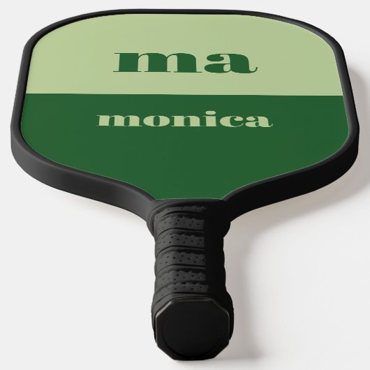 Raquette De Pickleball Monogramme initial en écriture vert sauge (Poser)