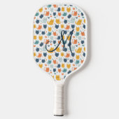 Raquette De Pickleball Monogramme Initial Fantaisiste Chats Chatons (Verso)