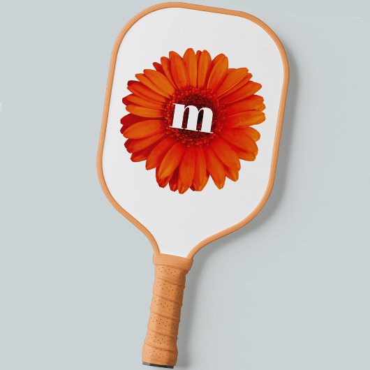 Raquette De Pickleball Monogramme initial Gerbera Daisy