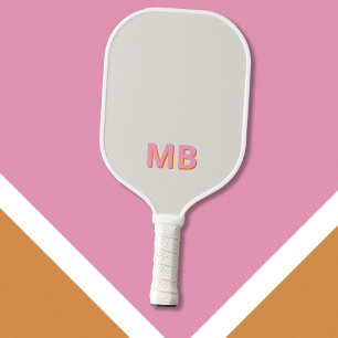 Raquette De Pickleball Monogramme initial moderne simple