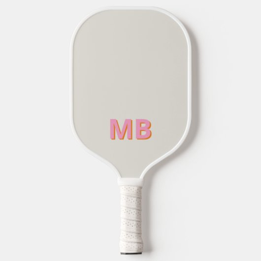 Raquette De Pickleball Monogramme initial moderne simple (Recto)