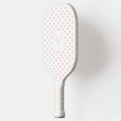 Raquette De Pickleball Monogramme Initial Motif Moderne Rose à Points (Gauche)