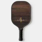 Raquette De Pickleball Monogramme Initial Nom Rustique Féminin (Verso)