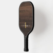 Raquette De Pickleball Monogramme Initial Nom Rustique Féminin (Gauche)
