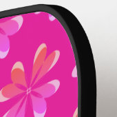 Raquette De Pickleball Monogramme initial rose chaud (Détail gauche)