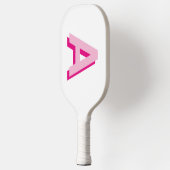 Raquette De Pickleball Monogramme initial rose gras et rose chaud (Gauche)