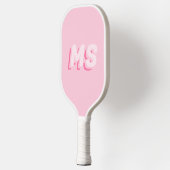 Raquette De Pickleball Monogramme initial rose moderne (Gauche)