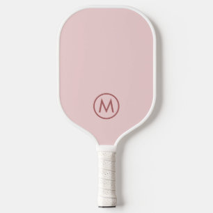Raquette De Pickleball Monogramme initial rose pâle