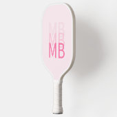Raquette De Pickleball Monogramme initial simple rose moderne (Gauche)