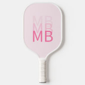 Raquette De Pickleball Monogramme initial simple rose moderne (Recto)