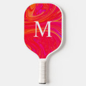 Raquette De Pickleball Monogramme initiale coloré moderne (Verso)