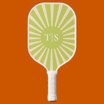 Monogramme Initiales Soleil Éclaté Vert Rétro
