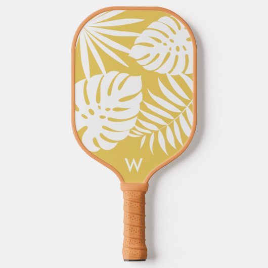 Raquette De Pickleball Monogramme jaune tropical (Recto)
