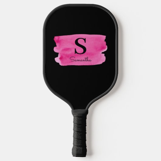 Raquette De Pickleball Monogramme Magenta Brush Stroke Pickleball Paddle (Verso)