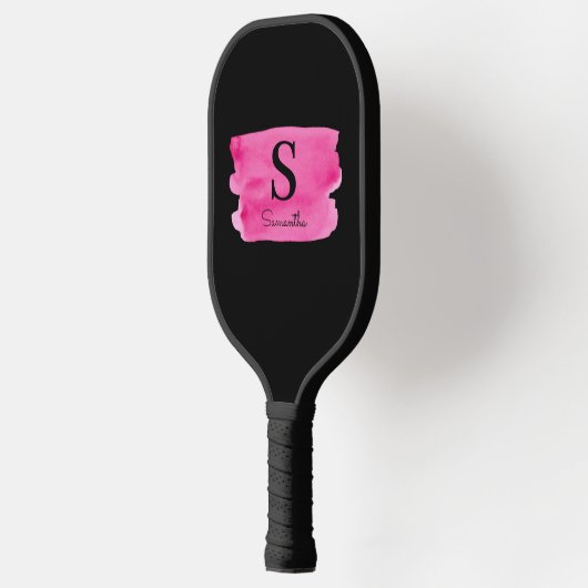 Raquette De Pickleball Monogramme Magenta Brush Stroke Pickleball Paddle (Gauche)