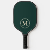 Raquette De Pickleball Monogramme Milieu de siècle Vert sauge uni (Recto)