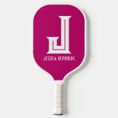 Raquette De Pickleball Monogramme minimal Pickleball rose chaud (Verso)