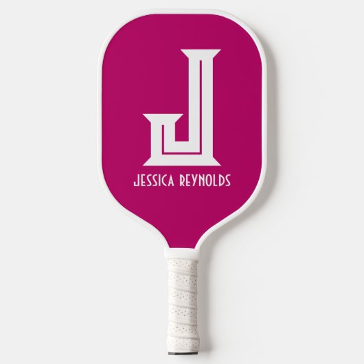 Raquette De Pickleball Monogramme minimal Pickleball rose chaud (Recto)