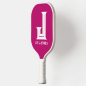 Raquette De Pickleball Monogramme minimal Pickleball rose chaud (Gauche)