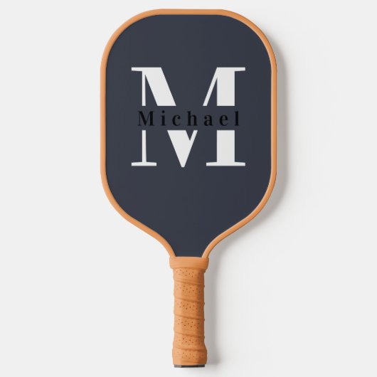 Raquette De Pickleball Monogramme minimal simple Nom monogramme + initial (Recto)