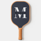 Raquette De Pickleball Monogramme minimal simple Nom monogramme + initial (Verso)
