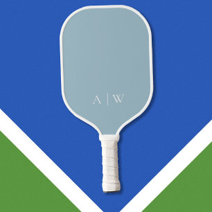 Raquette De Pickleball Monogramme minimaliste bleu élégant