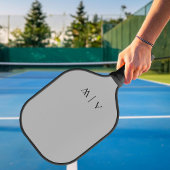 Raquette De Pickleball Monogramme minimaliste élégant gris